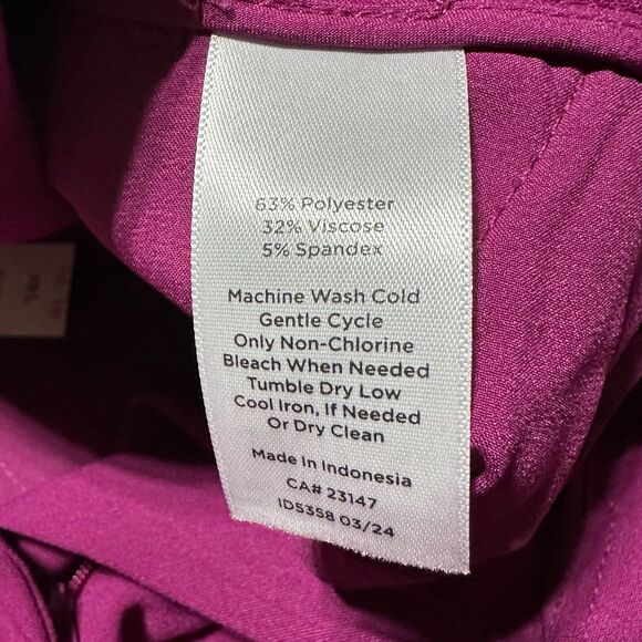 TALBOTS Women’s Pink Trousers Size 14 P Petite Dress Pants Wide Leg NWT - Picture 4 of 9